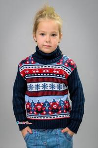 Синий вязаный свитер Мишки для мальчиков 26, 28, 30, 32, 34 